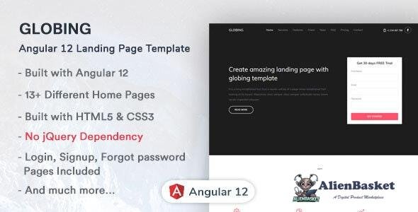 27935 Globing v1.0 - Angular 12 Landing Page Template 
