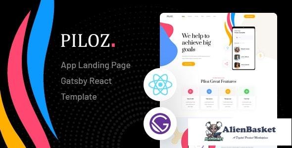 26596 Piloz v1.0 - Gatsby React App Landing Page Template 