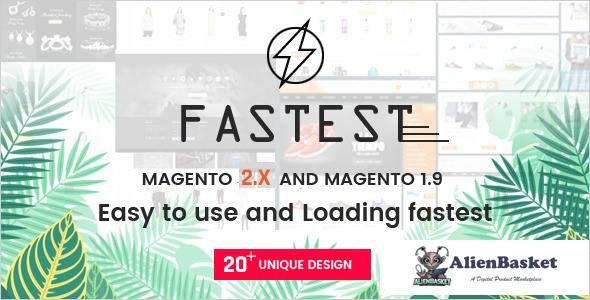 10347 Fastest v2.1.9 - Magento 2 themes & Magento 1. Multipurpose Responsive Theme (20 Home) Shoppin