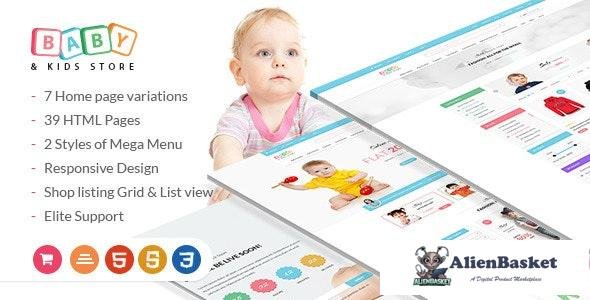 15231 Baby & Kids Store - eCommerce HTML Template with RTL Package 
