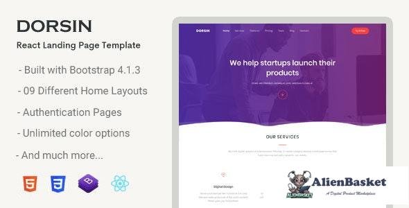 18001 Dorsin v1.0.0 - React Landing Page Template 