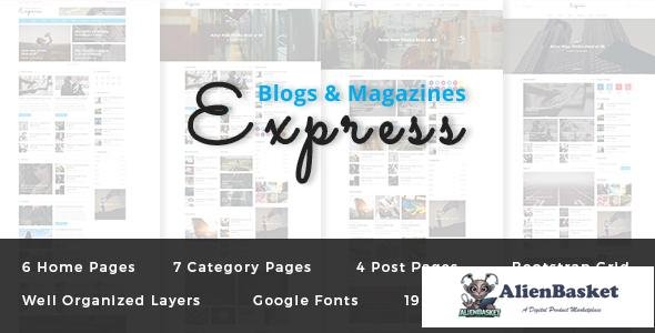 13165 Express - Blog and Magazine PSD Template 
