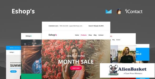 12181 Eshop’s Mail v1.0 - 8 Unique Responsive Email set + Online Access 