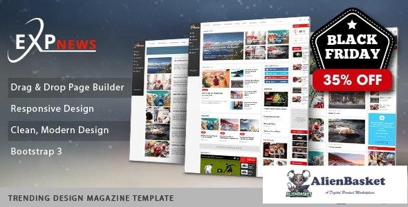 18226 Sj ExpNews v3.9.6 - Clean Drag & Drop News Portal Joomla Template 