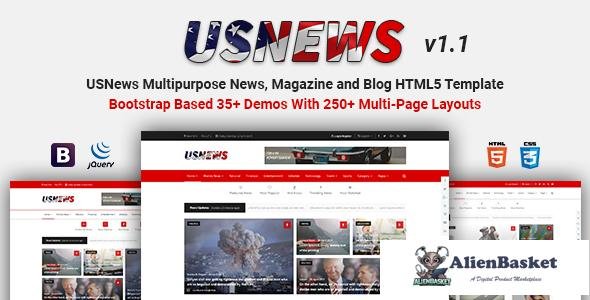 12208 USNews v1.1 - Multipurpose News, Magazine and Blog HTML5 Template 