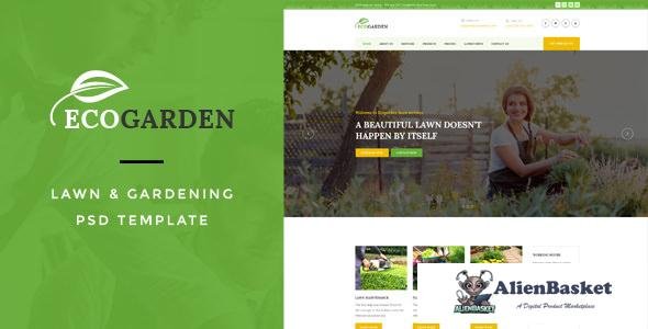 10338 Eco Garden - Lawn & Gardening PSD Template 