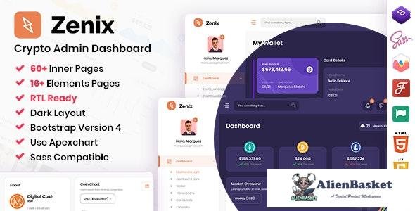 25898 Zenix v1.0 - Crypto Bootstrap Admin Dashboard 