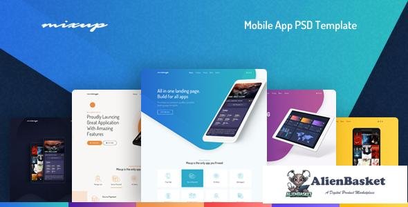12682 Mixup - App Landing Page PSD Template 