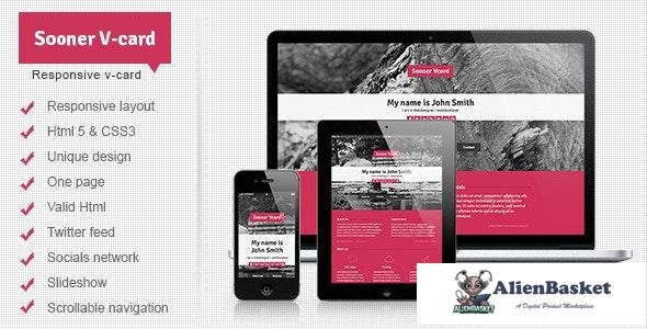 23821 Sooner v1.0 - Responsive One Page V-card Template 