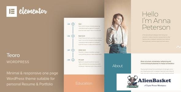 25926 Teoro v1.0 - CV Resume WordPress Theme 