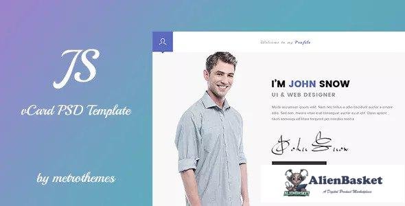 13605 JS - Creative vCard & Resume Portfolio PSD Template 