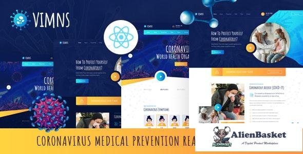 20626 Vimns v1.0 - React Next Coronavirus Medical Prevention Template 