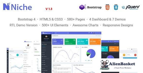 24239 Niche v1.3 - Powerful Bootstrap 4 Dashboard and Admin Template 