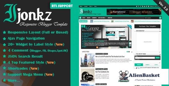 20263 Ijonkz v2.0 - Responsive Magazine/News Blogger Template 