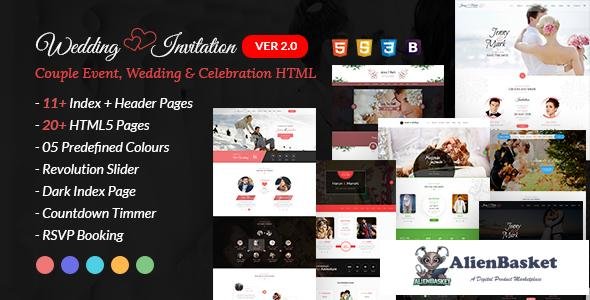 12428 Wedding Invitation v2.0 - Couple Event and Celebration HTML Template 