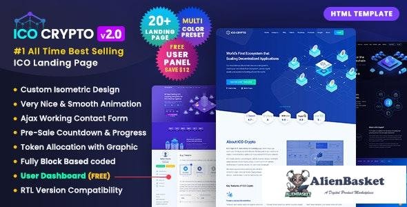 30426 ICO Crypto v2.0 - Bitcoin & Cryptocurrency ICO Landing Page HTML Template + User Dashboard 