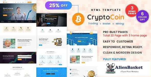 25015 CryptoCoin v1.0 - Bitcoin Crypto Currency Wallet and Mining Template 