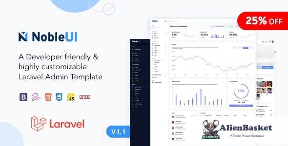 21420 NobleUI v1.1 - Laravel Admin Template 
