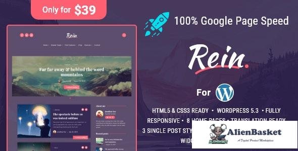 19213 Rein v2.0.0 - Minimal Lightweight Dark Theme for WordPress 