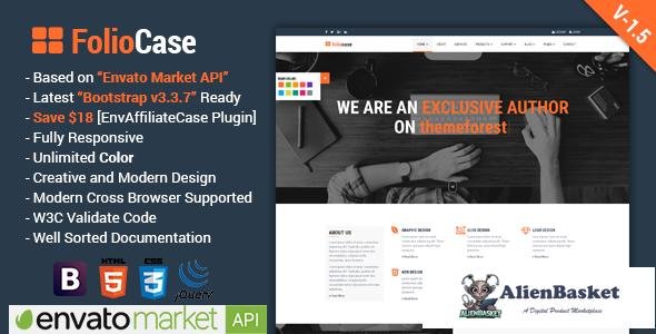 12197 FolioCase v1.5 - Multipurpose Business with Envato Portfolio & Affiliate Template 
