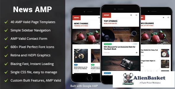 11501 AMP News Mobile - Mobile Google AMP Template 