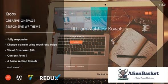 10761 Krobs v2.0 - Personal Onepage Responsive WP Theme 