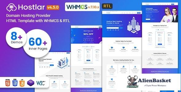 22416 Hostlar v3.2.4 - Domain Hosting Provider HTML Template with WHMCS and RTL 