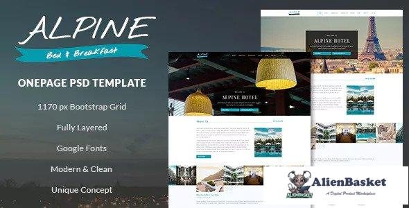 13717 Alpine - Bed and Breakfast Onepage PSD Template 