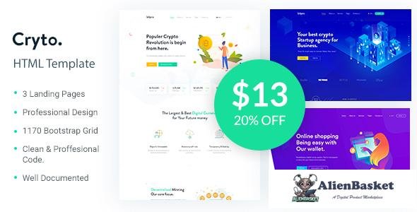 12128 Cryto - Bitcoin & Cryptocurrency Landing Page HTML Template 