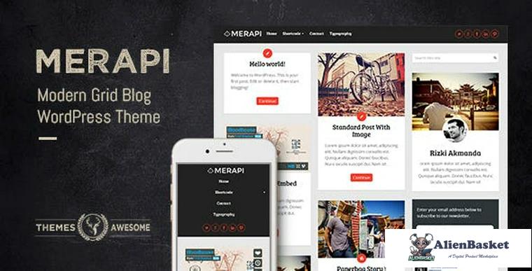 75770  Merapi v1.6 - Modern Grid Blog Theme