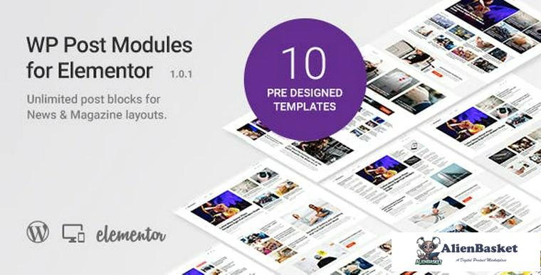 75746  WP Post Modules for NewsPaper and Magazine Layouts (Elementor Addon) v1.0.1