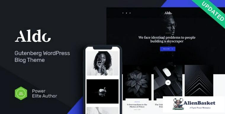 81249  Aldo v1.0 - Black and White Gutenberg Blog WordPress Theme