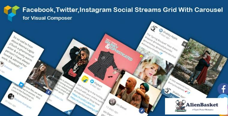 68019  VC - Facebook,Twitter Social Streams Grid With Carousel v1.2