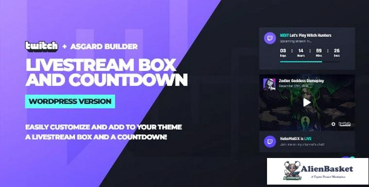 81393  Twitch LiveStream Box and Countdown v1.0.0 - WordPress Plugin