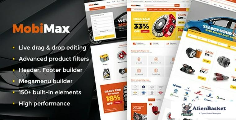 86680  Mobimax v4.0 - Auto Parts WordPress Theme + WooCommerce Shop