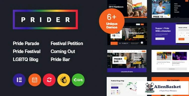 92113  Prider v1.0.9 - LGBT & Gay Rights Festival WordPress Theme + Bar