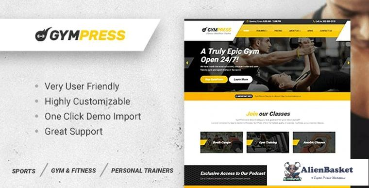 78180  GymPress v1.3.2 - WordPress theme for Fitness and Personal Trainers