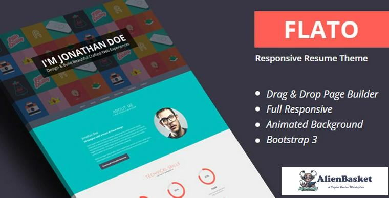 70861  Flatoo v4.0 - vCard, Resume, Personal WordPress Theme