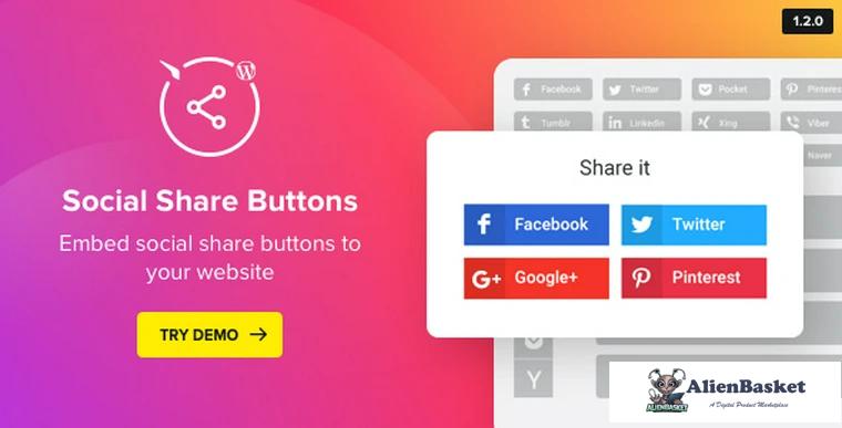 69007  WordPress Social Share Plugin v1.2.0 - Share Buttons