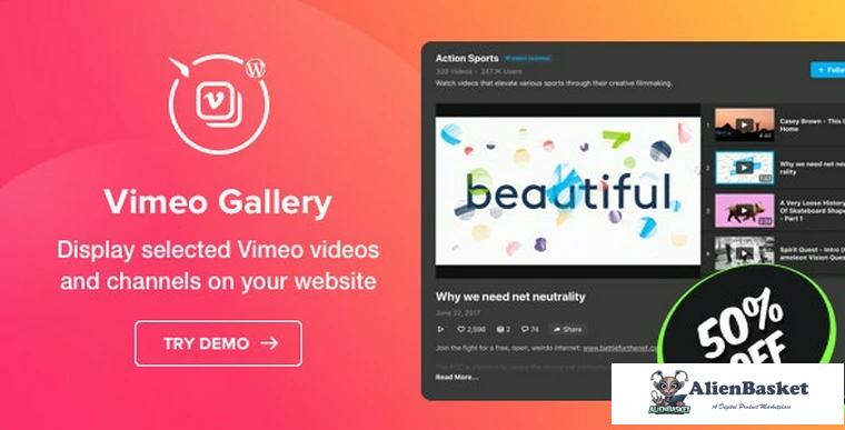 80458  Vimeo Gallery v1.0.1 - WordPress Vimeo plugin