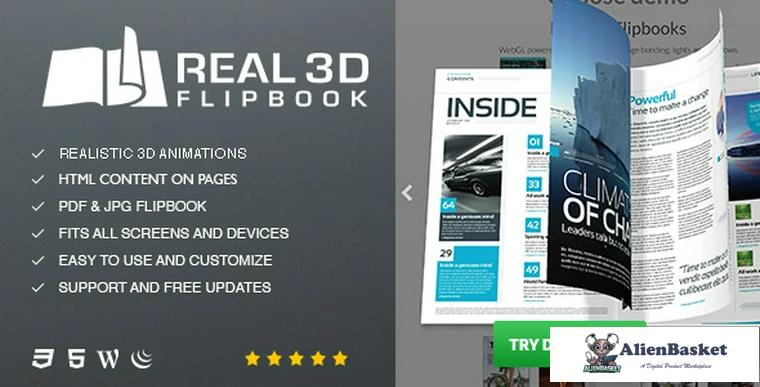 69471  Real3D FlipBook v3.4.9 - WordPress Plugin