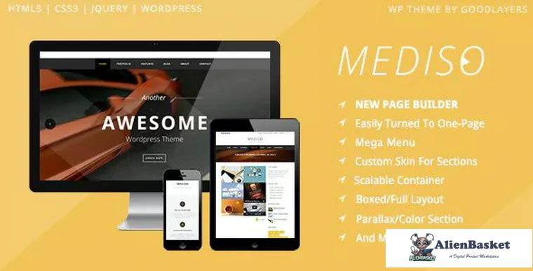 74276  Mediso v1.21 - Corporate / One-Page / Blogging WP Theme