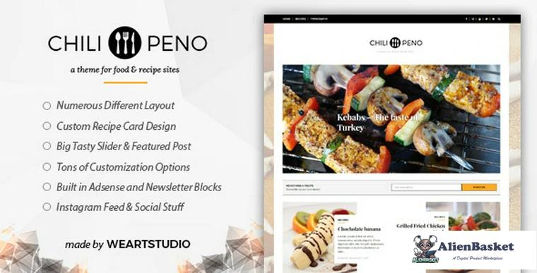 72749  Chilipeno v1.0.1 - Recipe & Food WordPress Theme