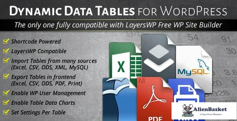 77266  WordPress Dynamic Tables, Input from XLS/MySQL/CSV v1.0.8