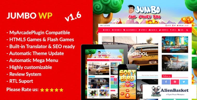 73056  Jumbo v1.6 - WordPress Magazine & Arcade Theme