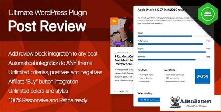 88548  Ultimate Post Review v1.0.1 - Responsive WordPress Posts Reviews and Rating plugin