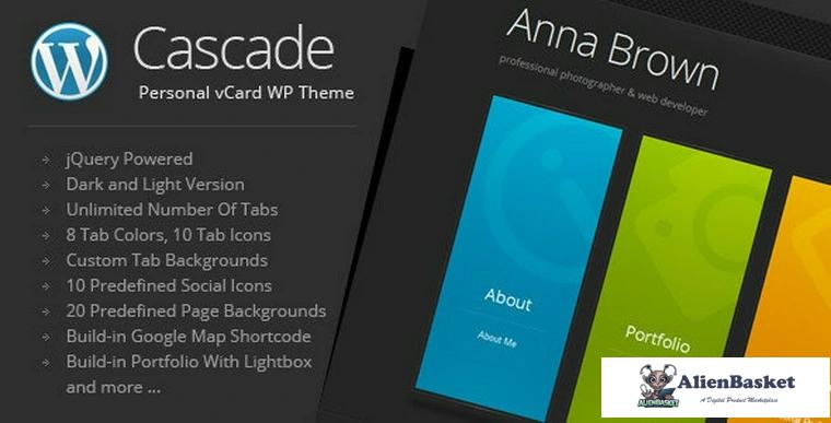 78258  Cascade v7.9 - Personal vCard WordPress Theme