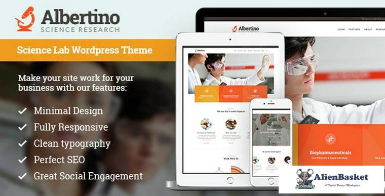 79019  Albertino v1.6.1 - Science Laboratory Research & Technology WordPress Theme