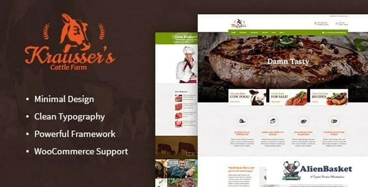 79235  Krausser's v1.7.1 - Cattle Farm & Meat Produce Market WordPress Theme