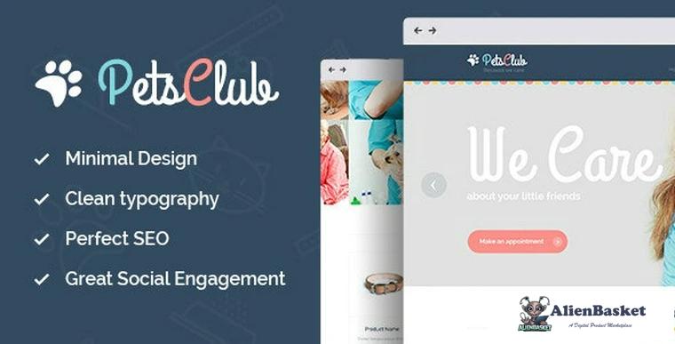 79204  Pets Club v2.0 - Domestic Animals Care, Shop & Veterinary WordPress Theme